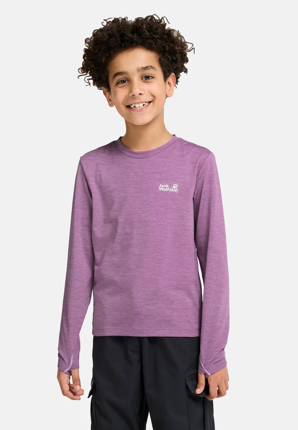 Trail ls k унисекс - футболка с длинными рукавами Jack Wolfskin, Vivid Orchid — фото 4