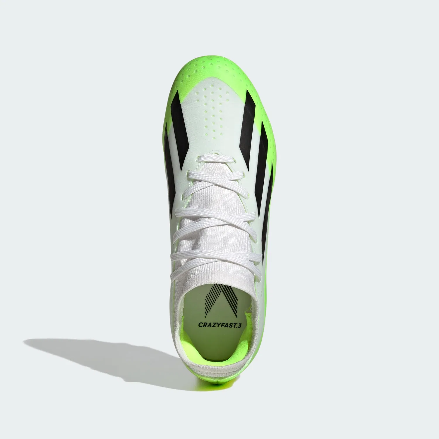 Детские футбольные бутсы для мальчиков с твердым покрытием X Crazyfast.3 Multi-ground Boots Adidas, Ftwr White Core Black Lucid Lemon — фото 3