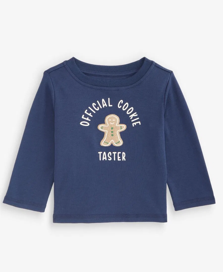 Футболка с длинным рукавом с принтом Cookie Taster First Impressions, Navy Nautical