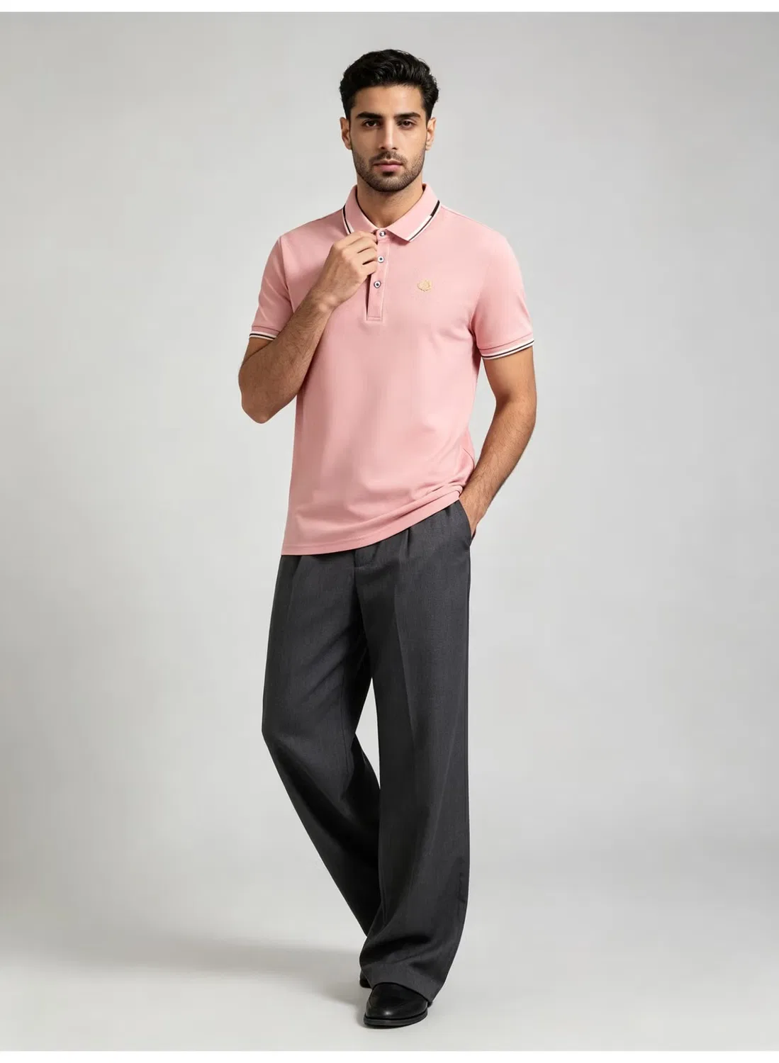 Поло с контрастной отделкой, короткий рукав, Fred Perry, розовый — фото 3