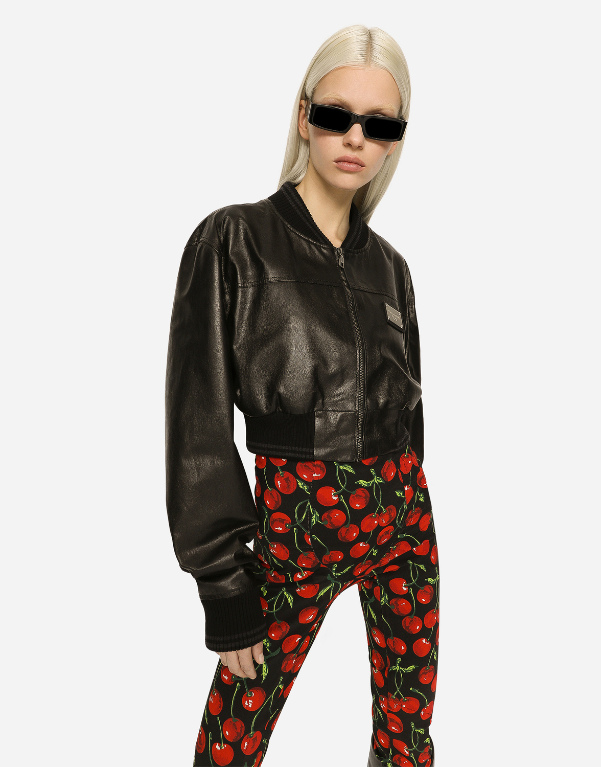 Короткая бомбер-куртка из наппы с биркой dolce&gabbana Dolce & Gabbana, черный — фото 4
