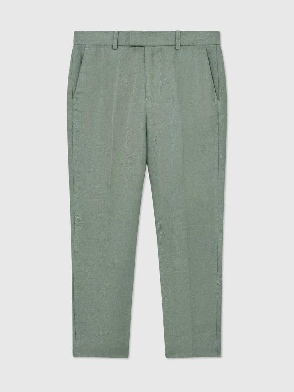 Брюки Reiss Atlantic, льняные, зауженные, зеленые Reiss