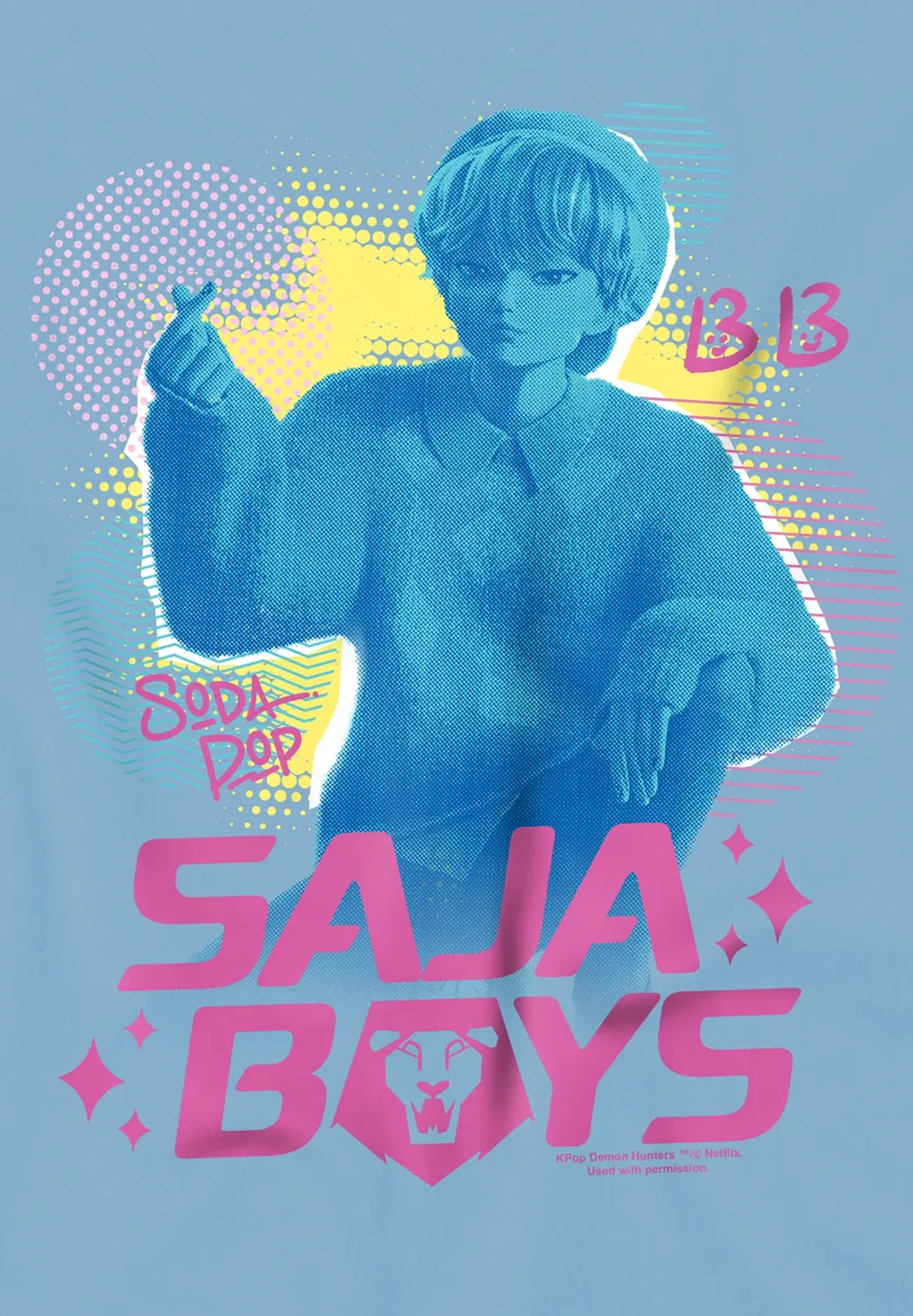 Kpop demon hunters saja boys soda pop baby unisex - print t-shirt Netflix, Light Blue — фото 3