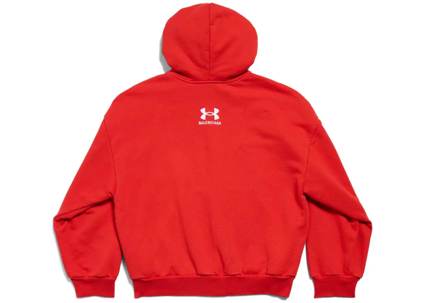 Детская худи с принтом Balenciaga x Under Armour Zip-Up Hoodie Regular Fit, Red/White — фото 2