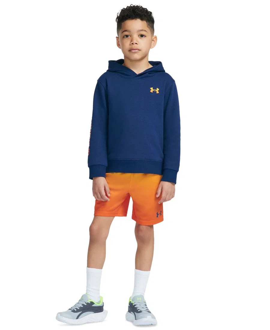 Комплект лонгслив-худи и шортов с капюшоном и длинным рукавом Under Armour, Blackout Navy Orange