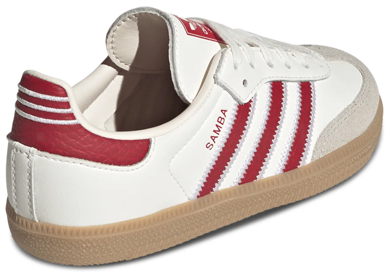 Кроссовки для мальчиков Samba OG Adidas, цвет Off White/Gum/Better Scarlet — фото 3