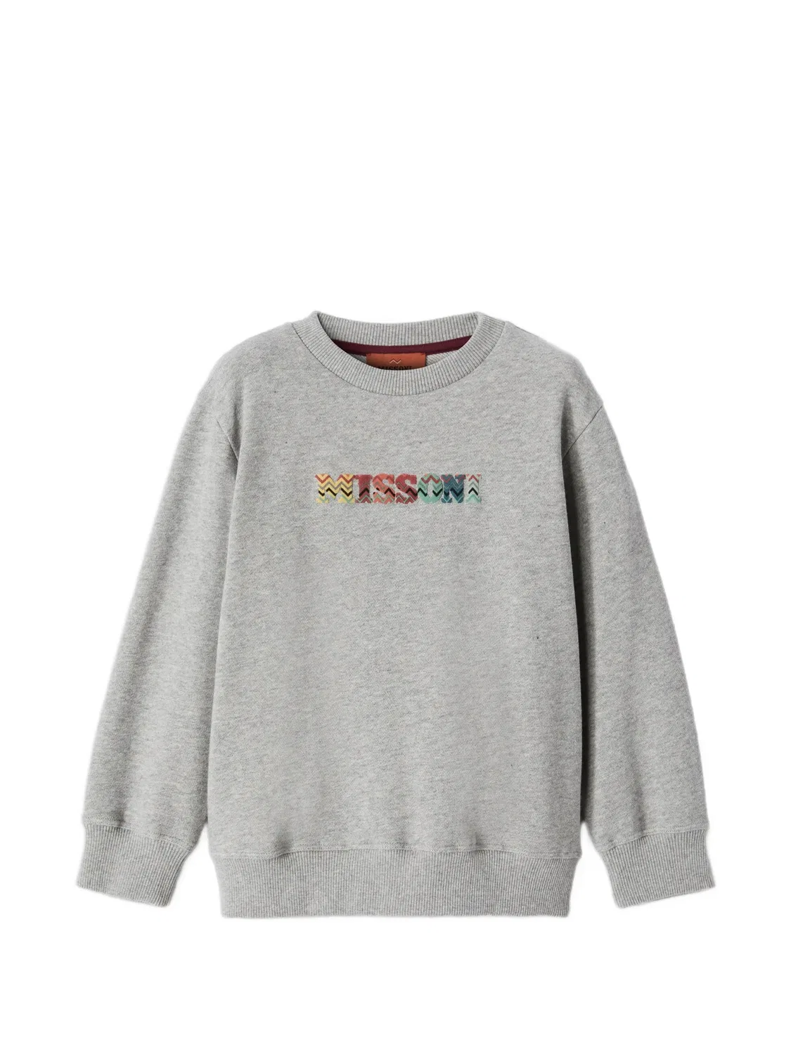 Missoni Свитшот с зигзаг-вышивкой серый
