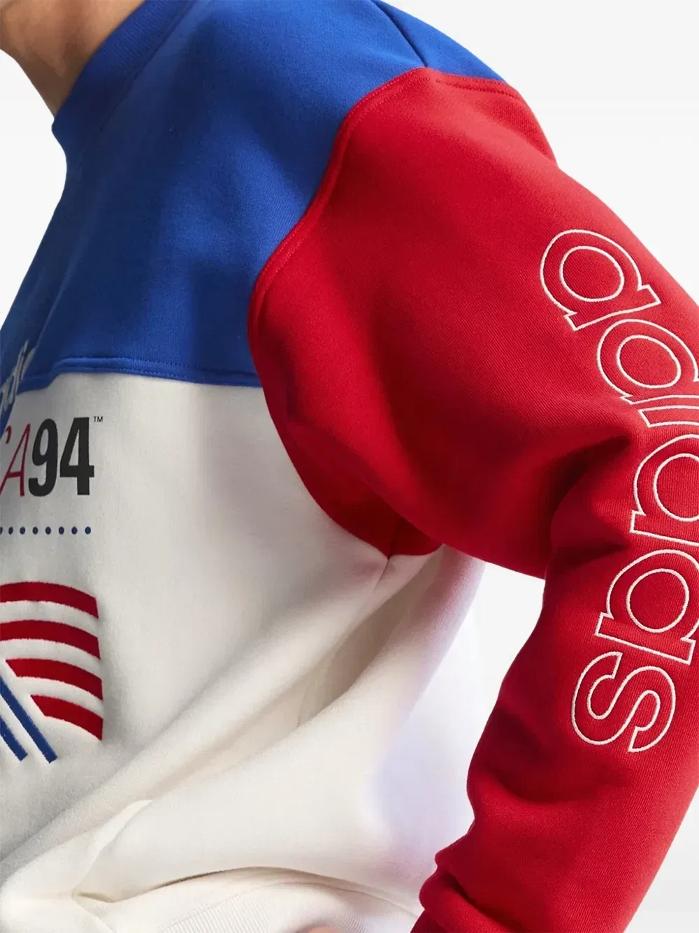 Толстовка в стиле колор-блок с логотипом Adidas, белый — фото 2