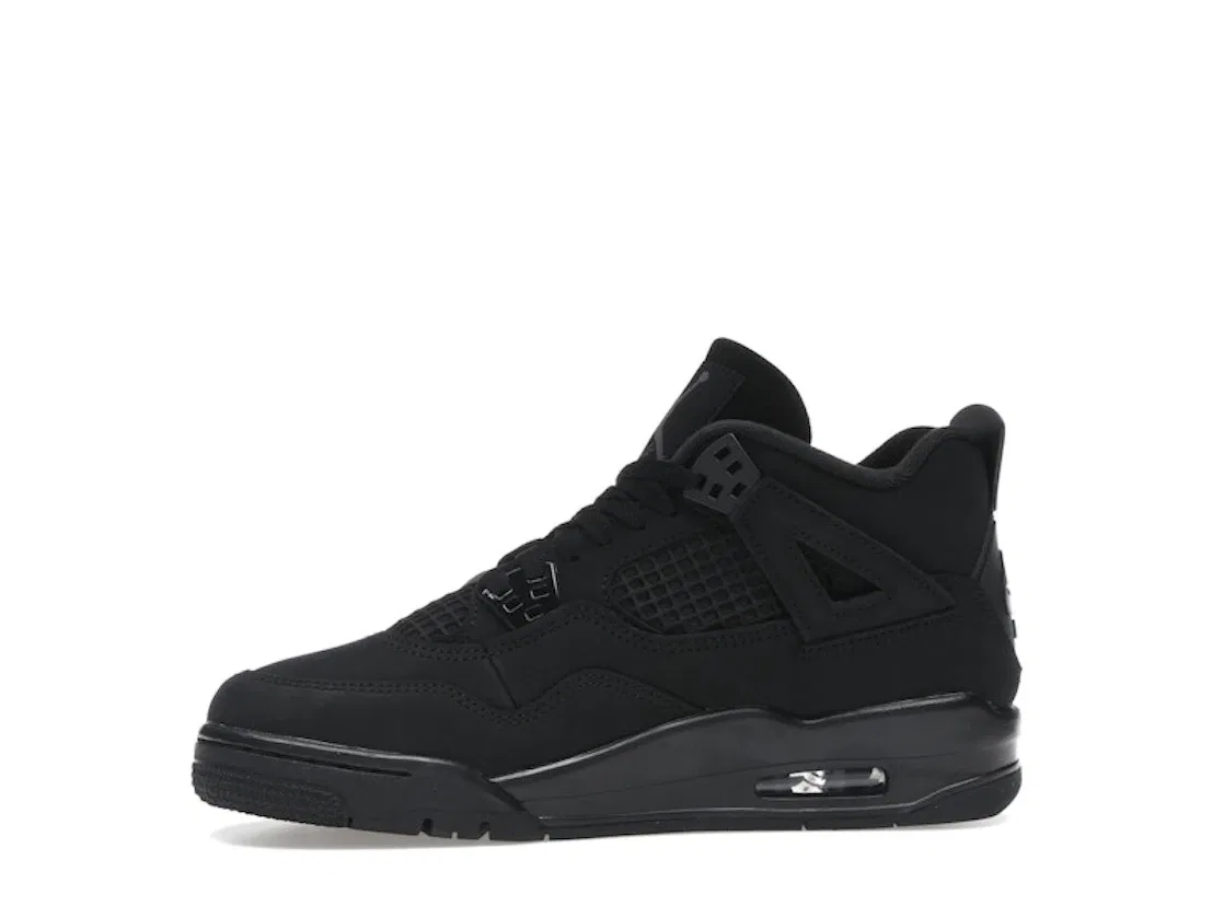 Детские кроссовки Lifestyle с монолитным дизайном Jordan 4 Retro, Black/Black/Light Graphite — фото 3