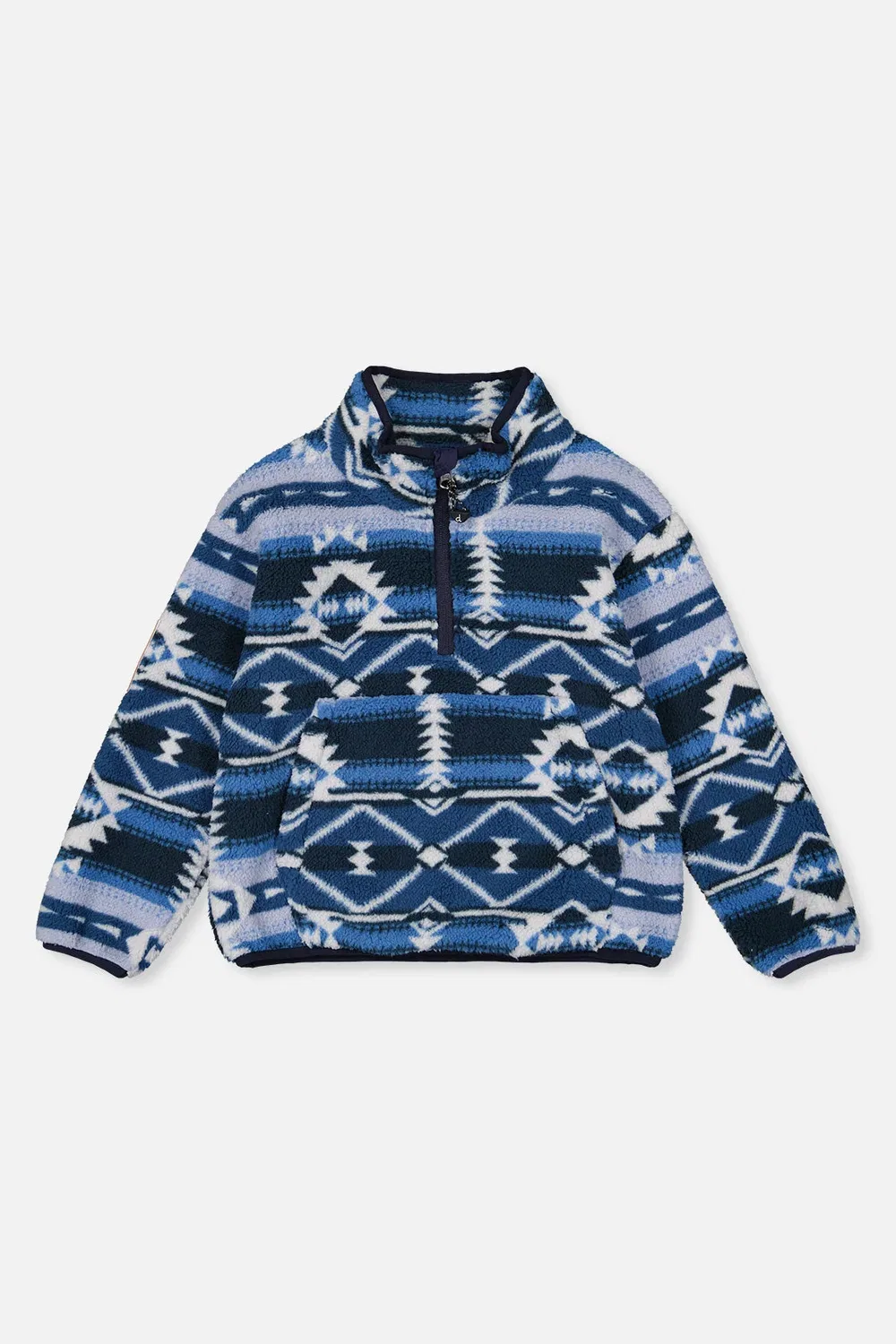 Детский пуловер-куртка с длинным рукавом и принтом Aztec Blue Deux par Deux, Aztec Blue