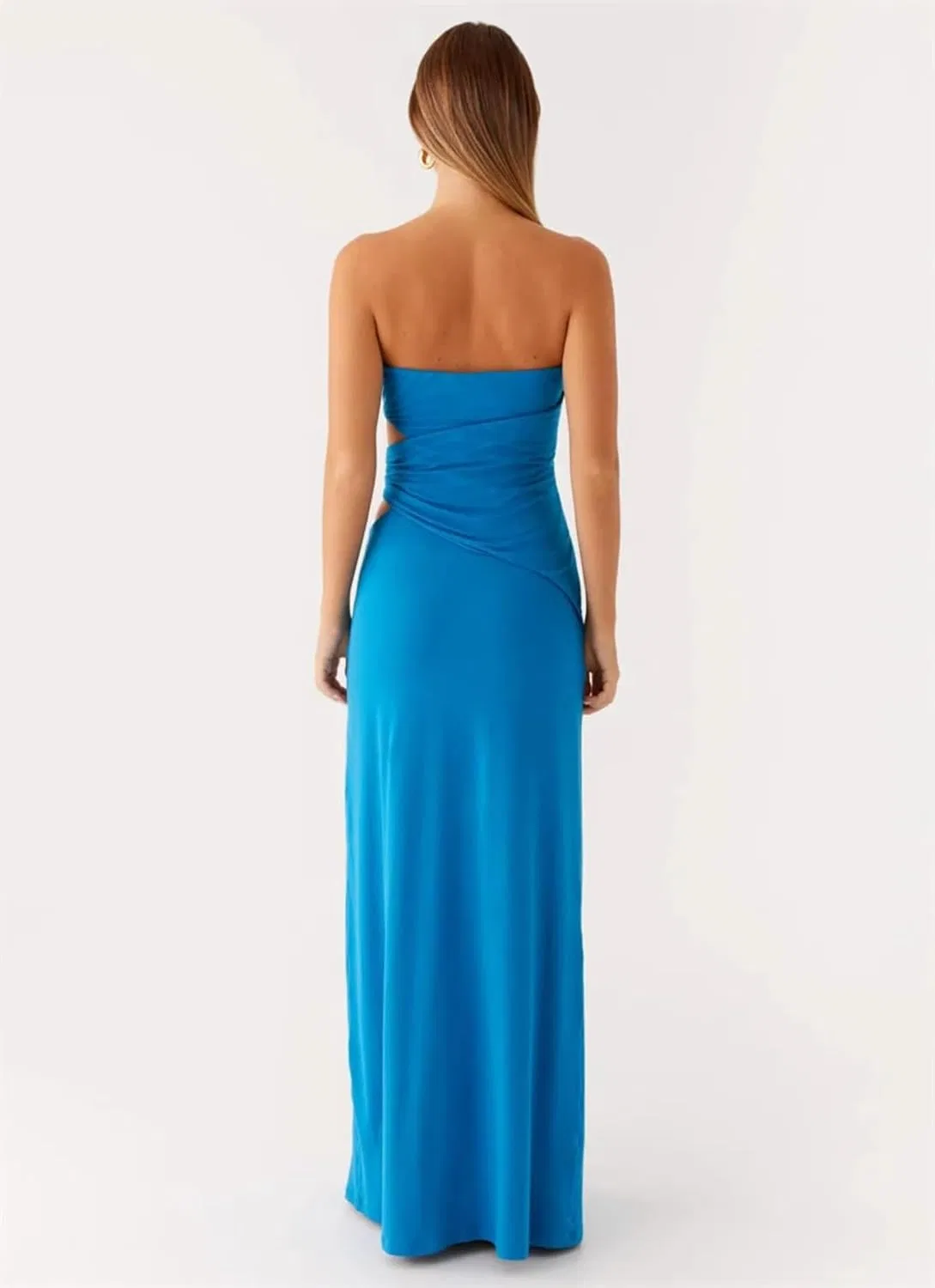 Женское облегающее платье макси с открытой спиной, Royal Blue — фото 4