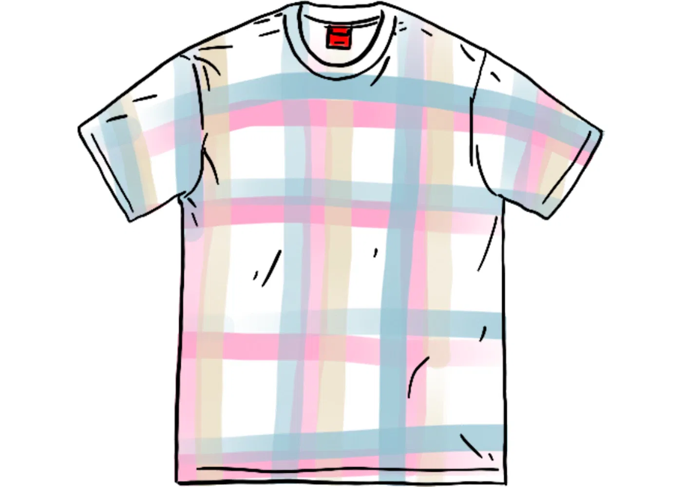 Мужская футболка с принтом Supreme Sprayed Plaid S/S Top, белый