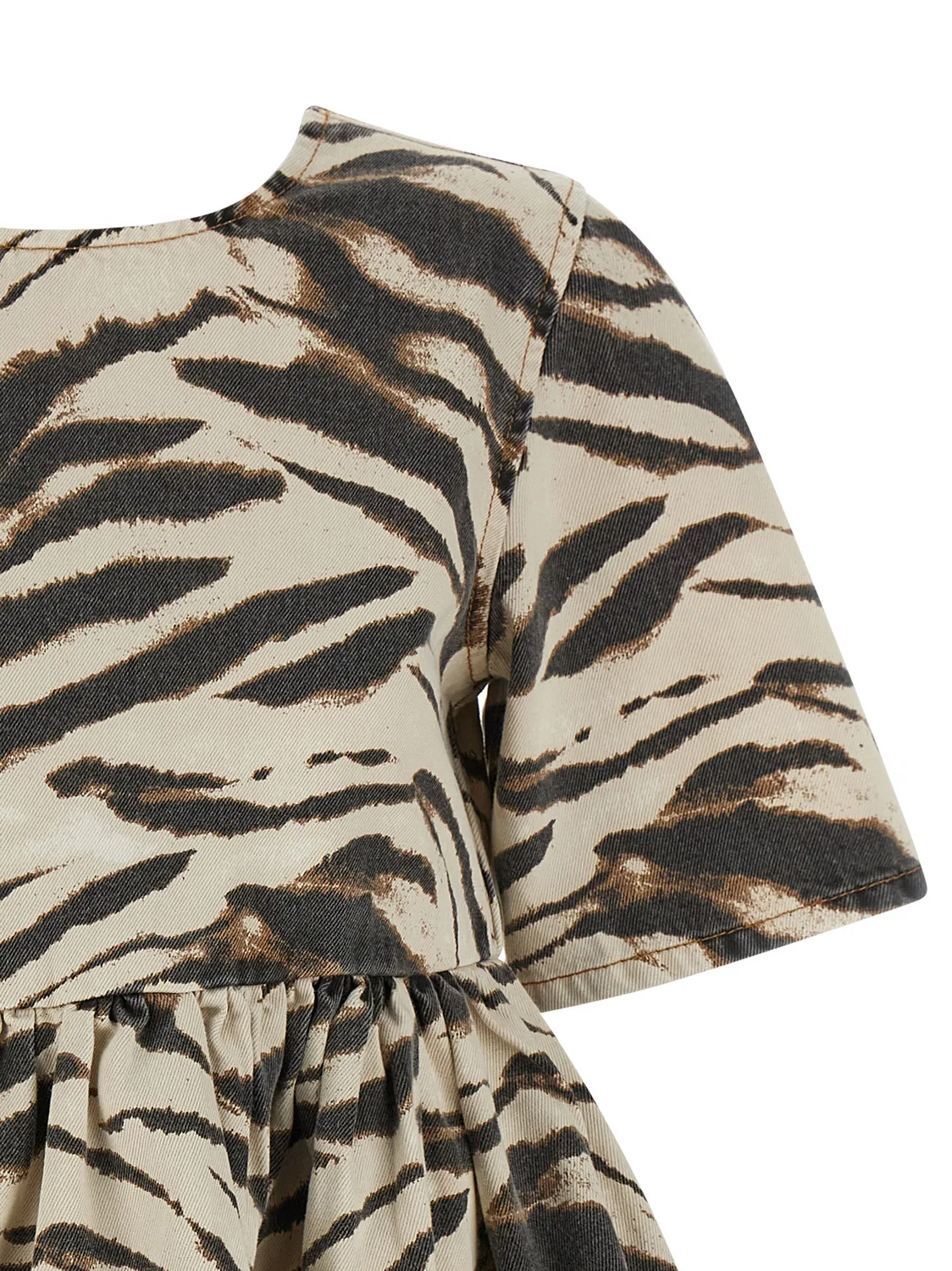 Детское платье для девочек с принтом зебры Mini Zebra Denim GANNI, Multicolor — фото 3