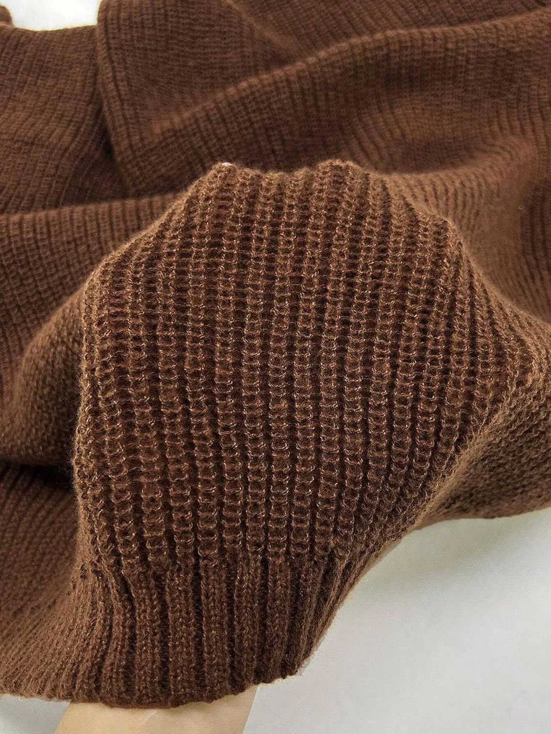 Женский кардиган с рукавом-кимоно, Rib-Knit, коричневый — фото 3