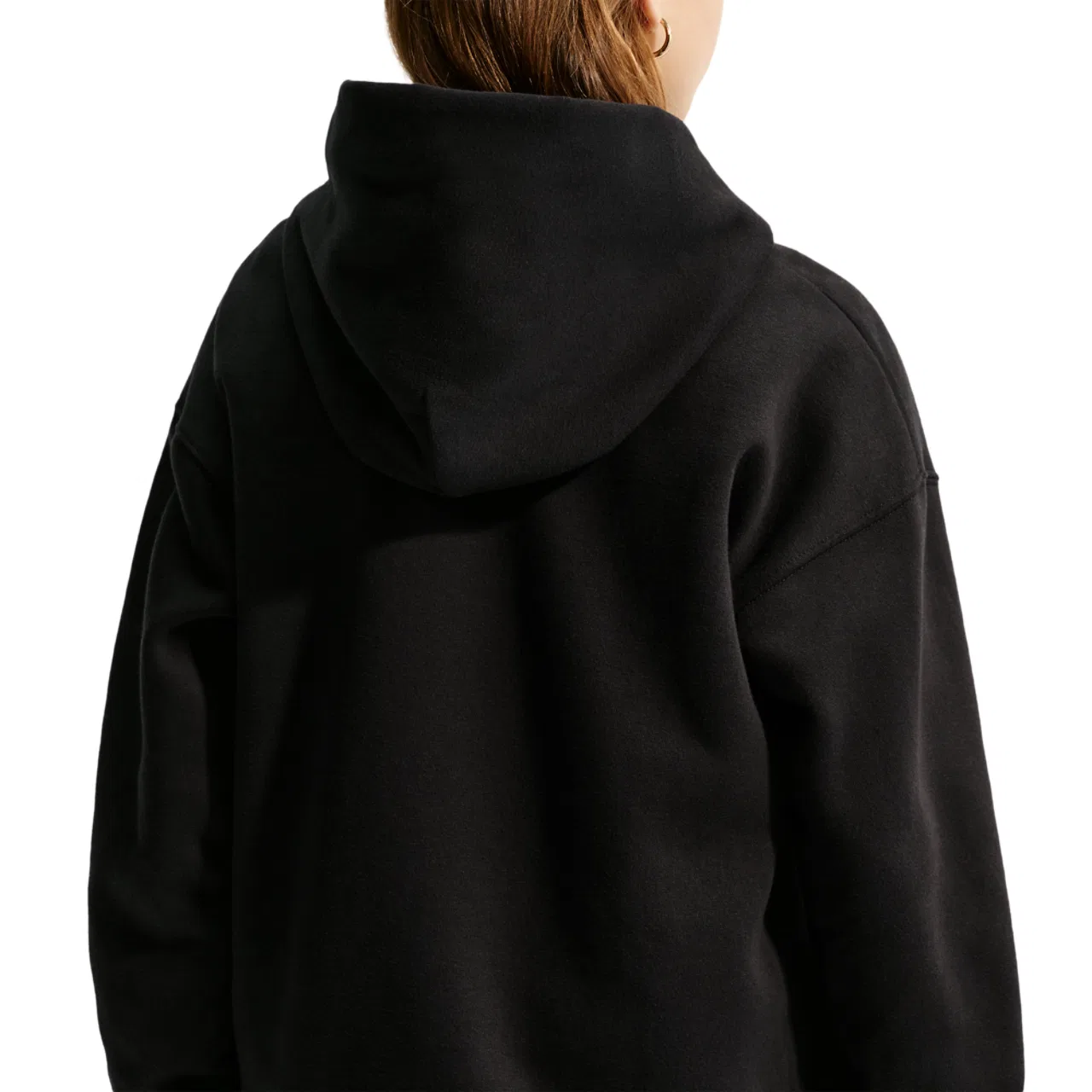 Детский свитшот с капюшоном оверсайз Nike NSW Studio Fleece OS PO Hoodie, White/Black — фото 2