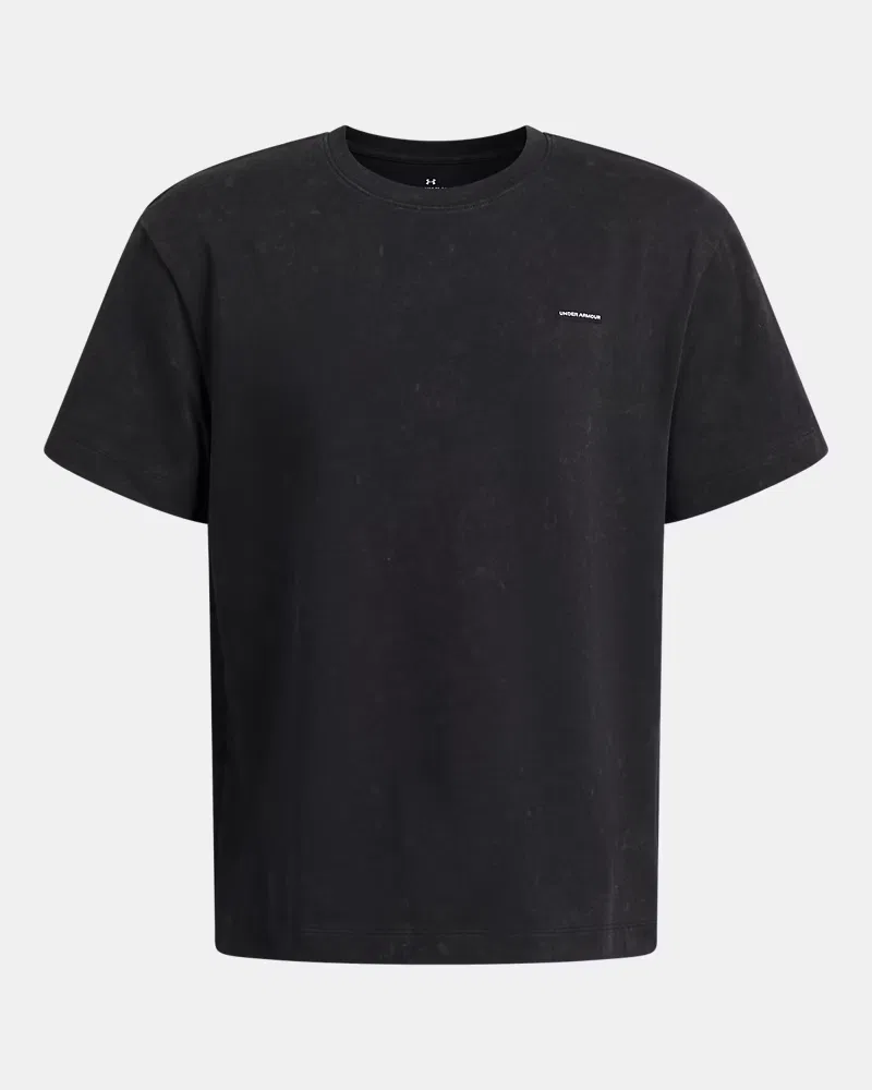 Футболка оверсайз для мальчиков с эффектом wash UA Heavyweight Wash UnderArmour, Black/White