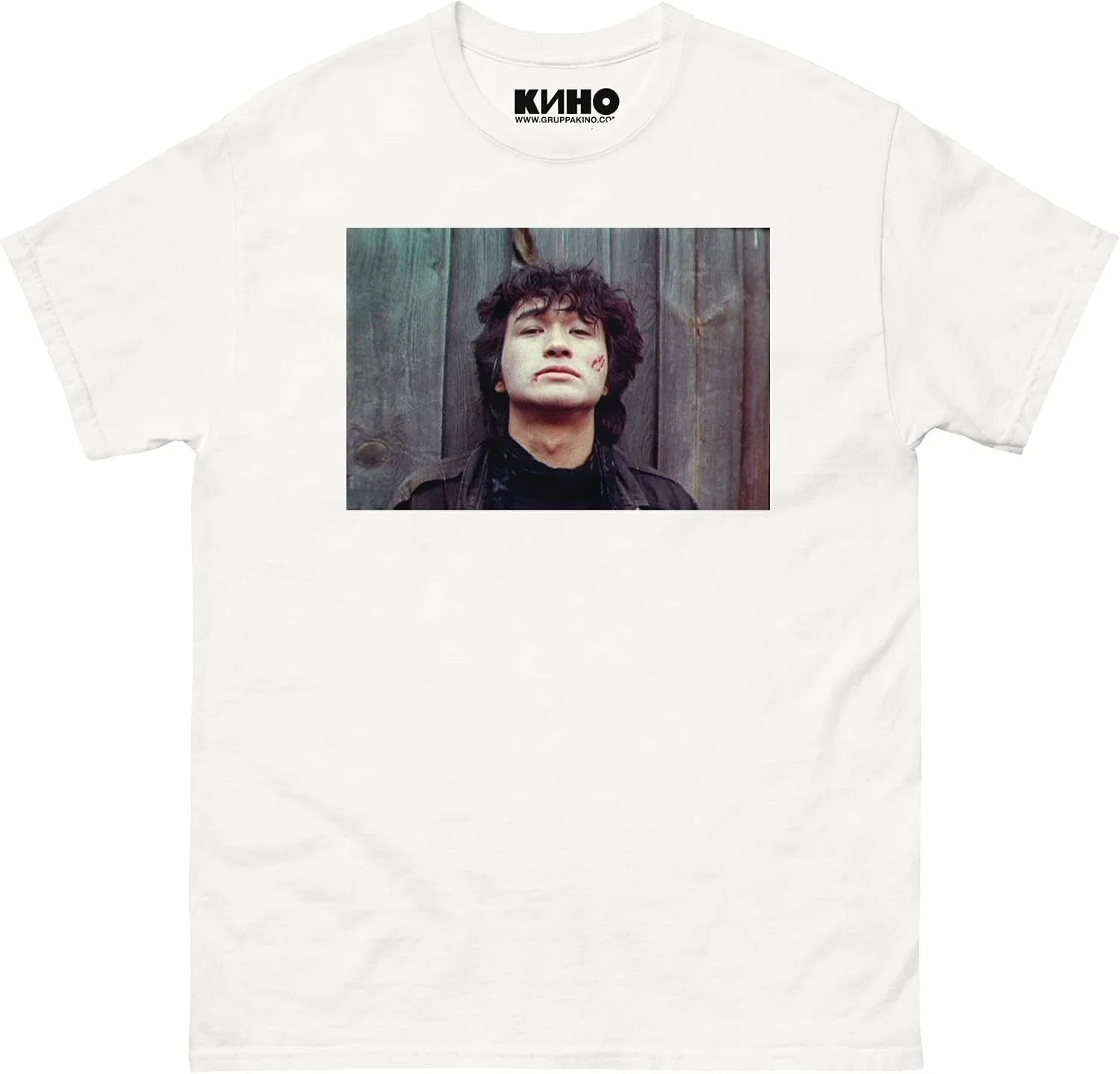 Футболка с принтом Kino Viktor Tsoi Blood Face, White