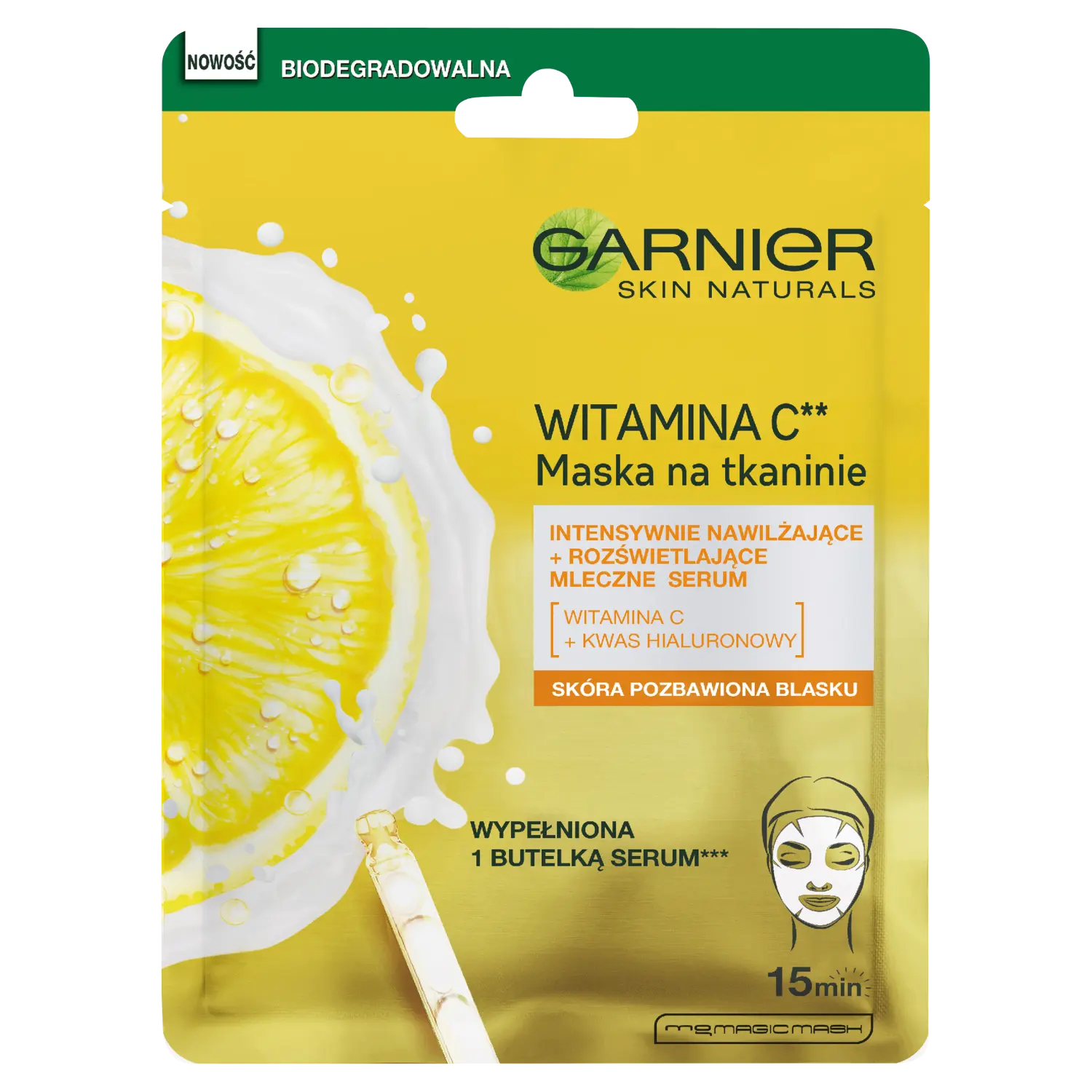 

Garnier Vitamin C осветляющая тканевая маска для лица с витамином С, 28 г