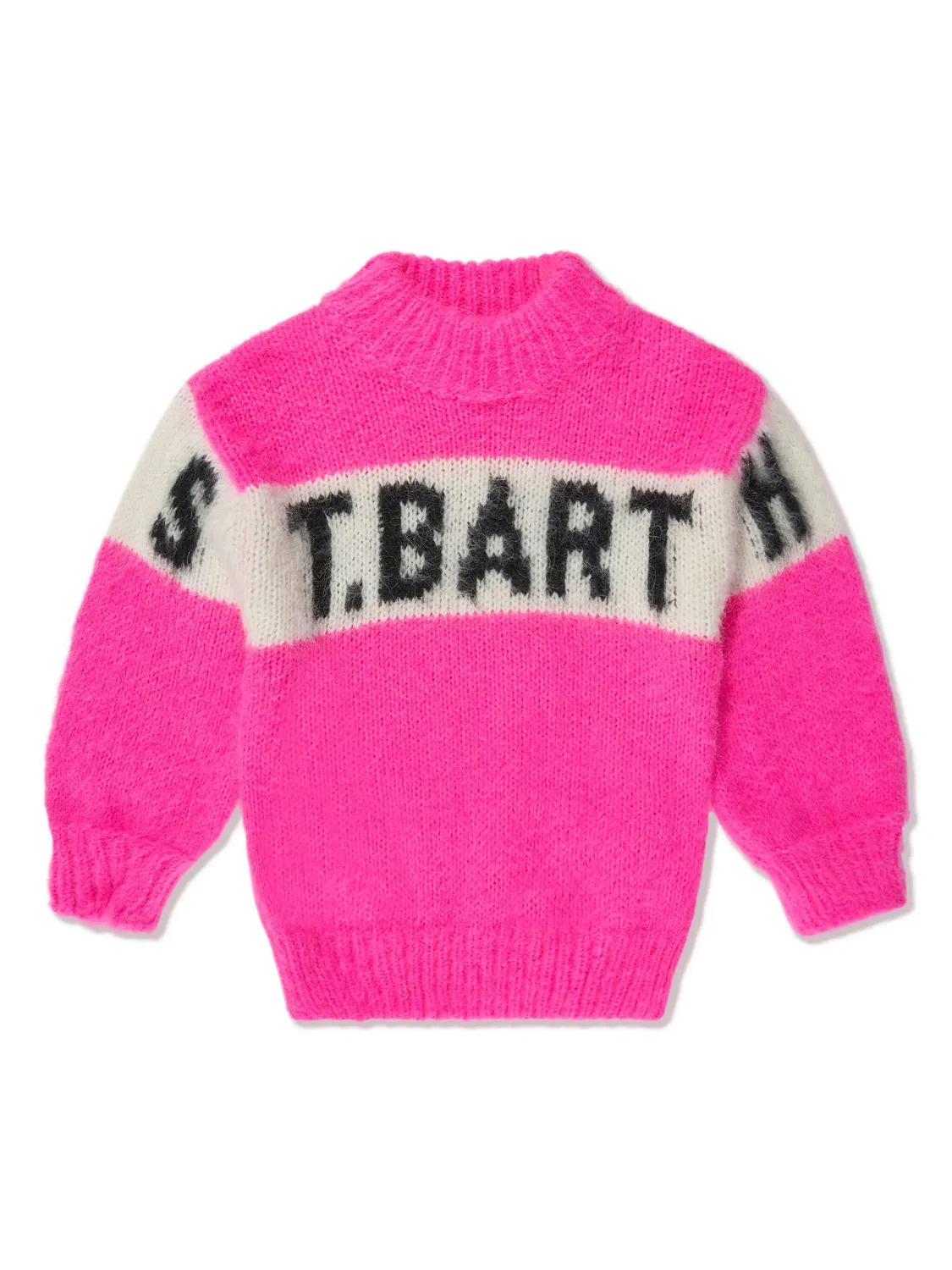 Джемпер с мока-воротом и интарсией MC2 Saint Barth, розовый