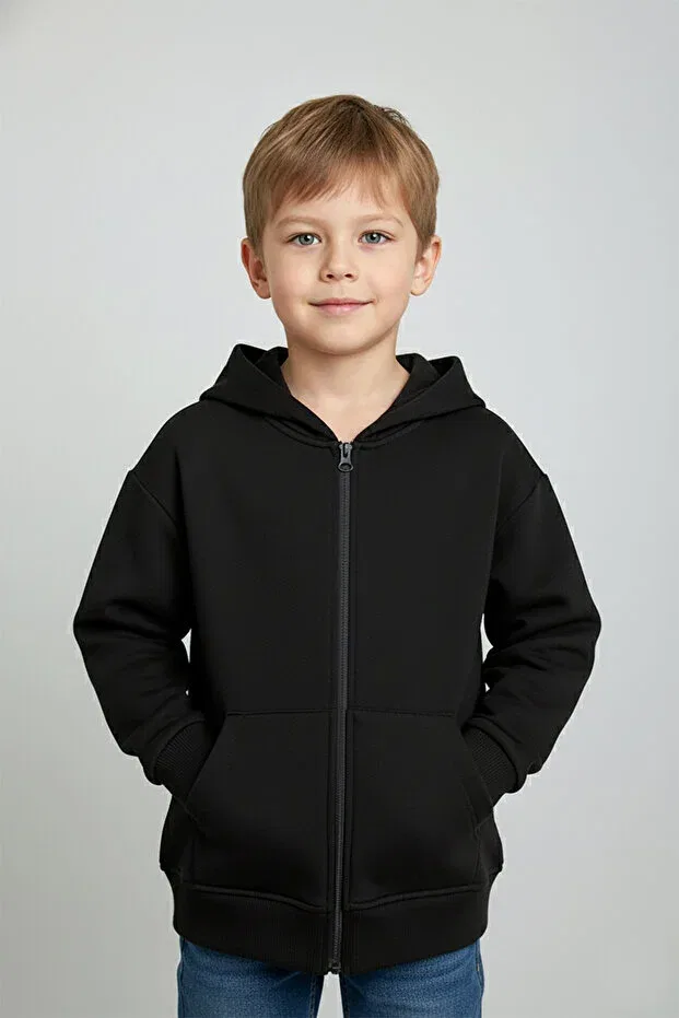 Детский кардиган с капюшоном с длинным рукавом Dmb Boys & Girls, Black