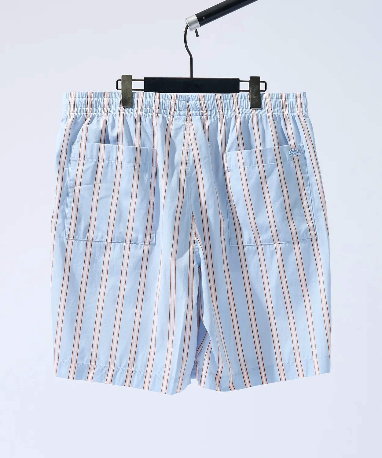 Унисекс шорты с принтом Multi Stripe Poplin LACOSTE, Orange — фото 3