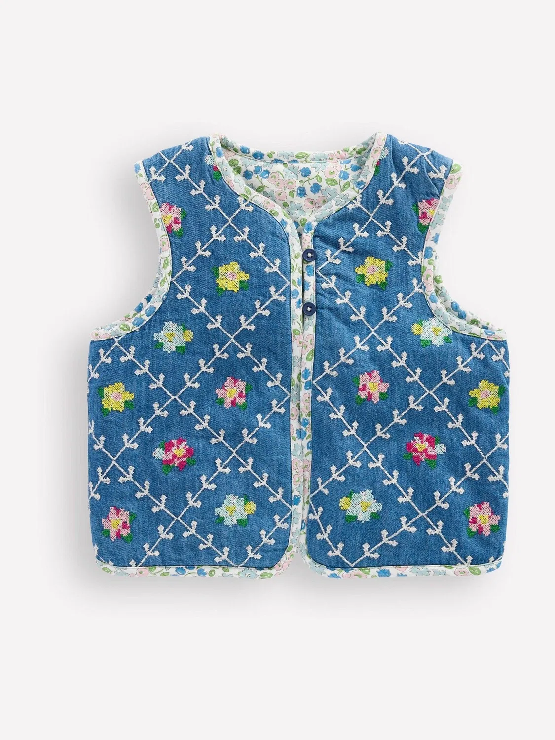 Стеганый жилет, двусторонний, Pretty Quilted Boden, синий