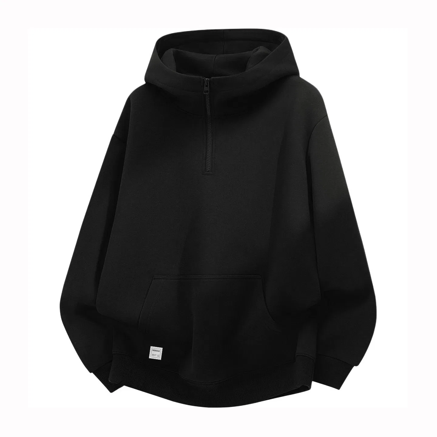 Детский худи с капюшоном утепленный MINISO, Black Fleece-Lined Thickened Hooded