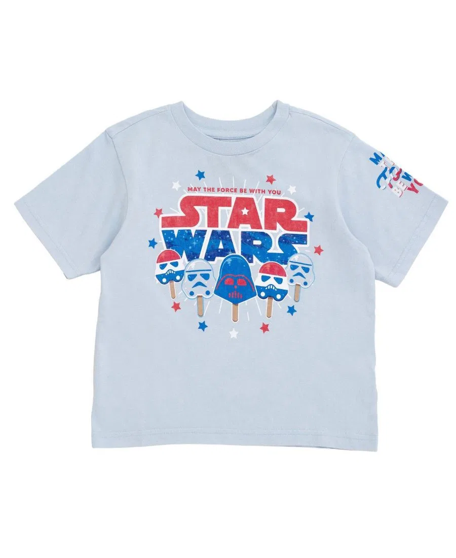 Футболка с длинным рукавом с принтом Star Wars, 3 штуки, Mineral Blue Vader