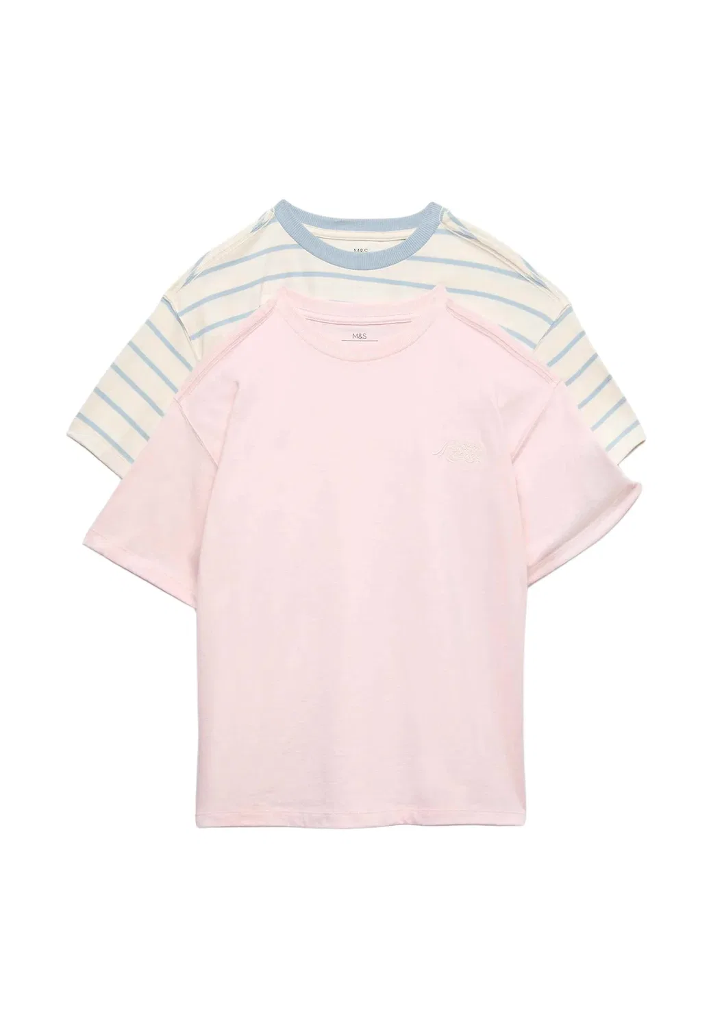2 футболки с принтом Marks & Spencer, Pale Pink Mix