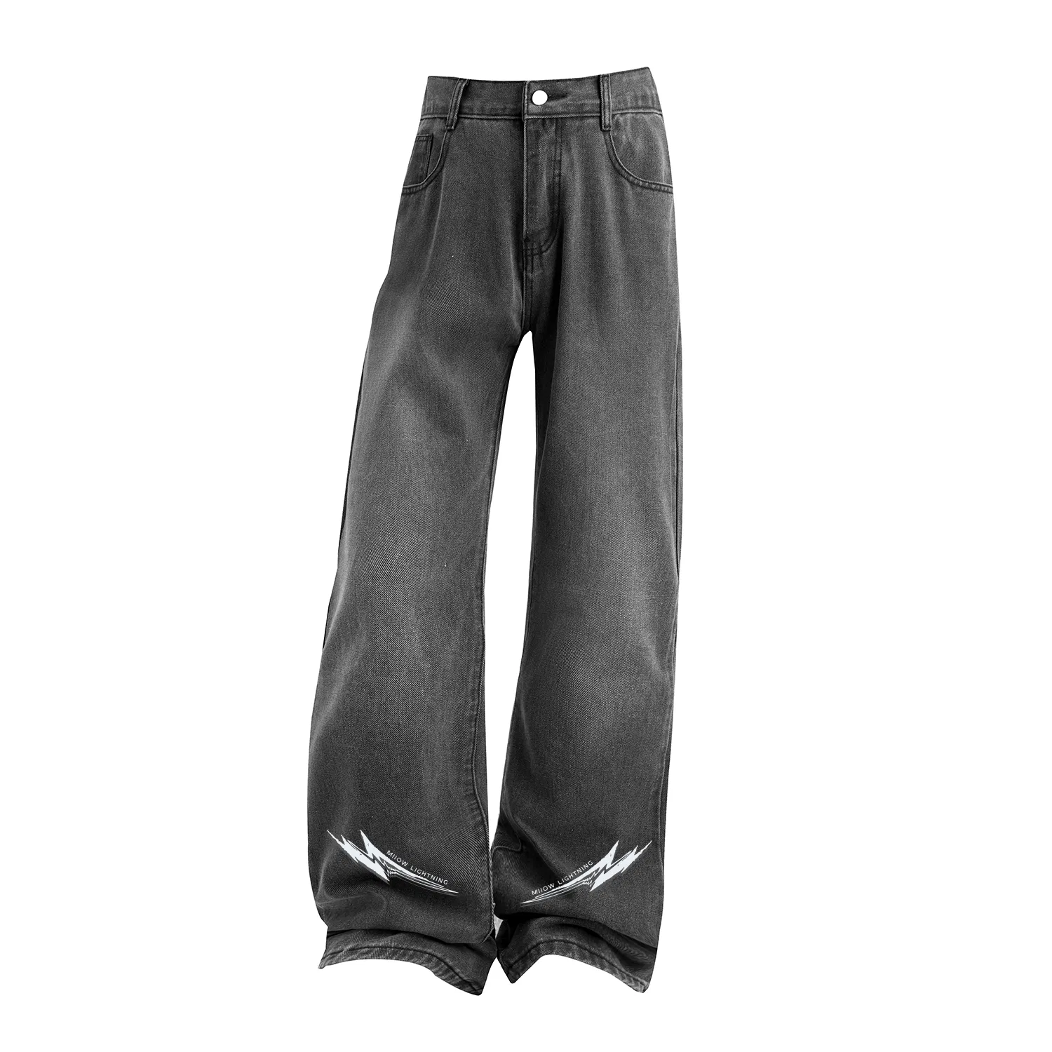 Детские джинсы прямого кроя Black Gray MIIOW