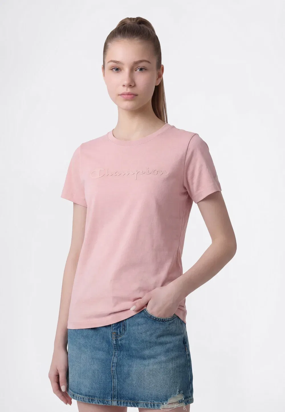 Футболка с принтом Ss tee core heritage Champion, Nude — фото 2