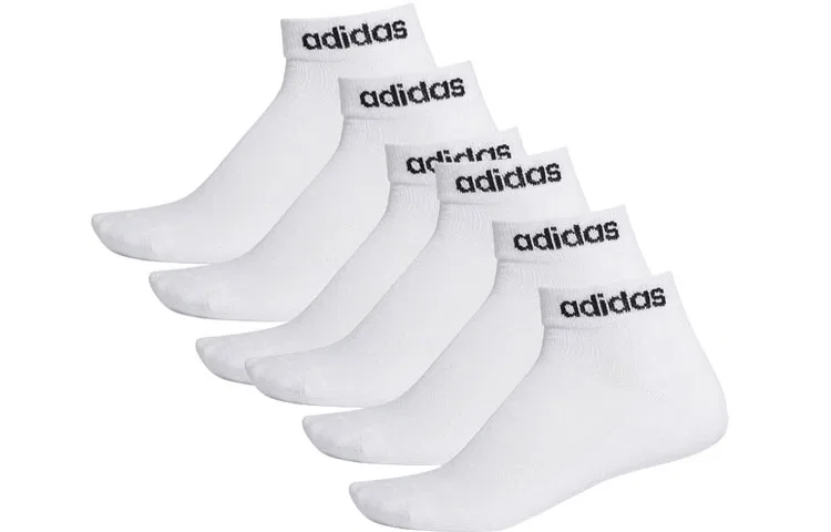 Детские носки-невидимки с логотипом Adidas, комплект из 6 пар, белые