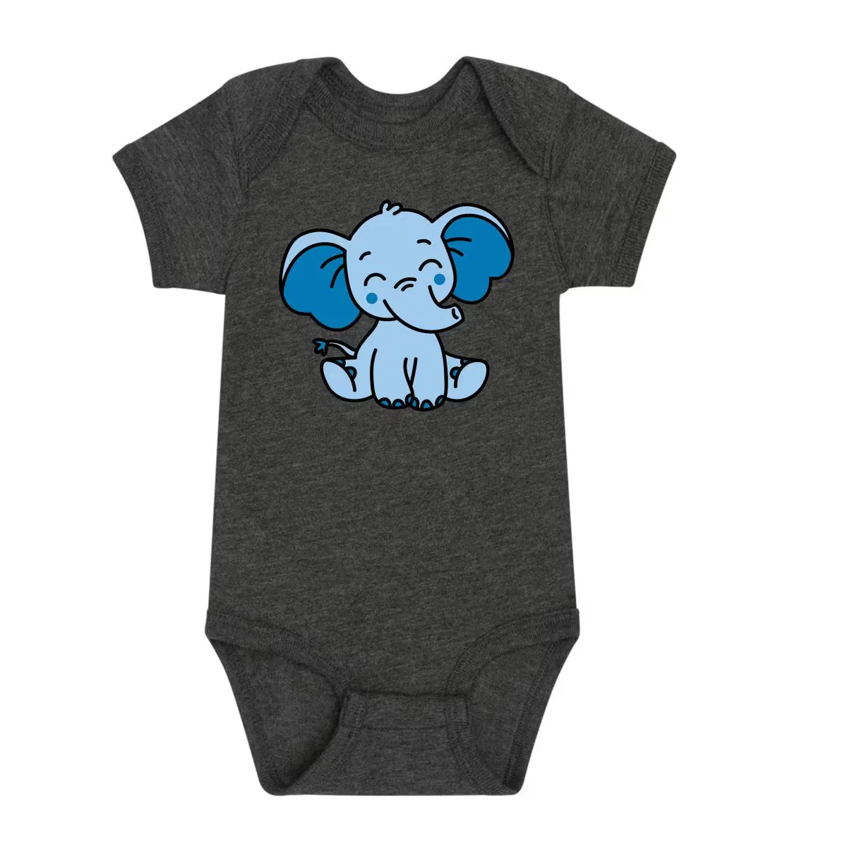 Боди-комбинезон детский с принтом Elephant Blue Instant Message, heather charcoal