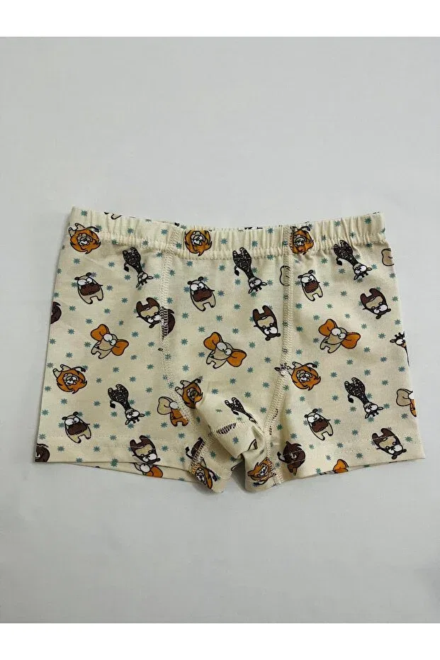 Детские боксеры для мальчиков с принтом Elmas Kids, Beige-Blue — фото 4