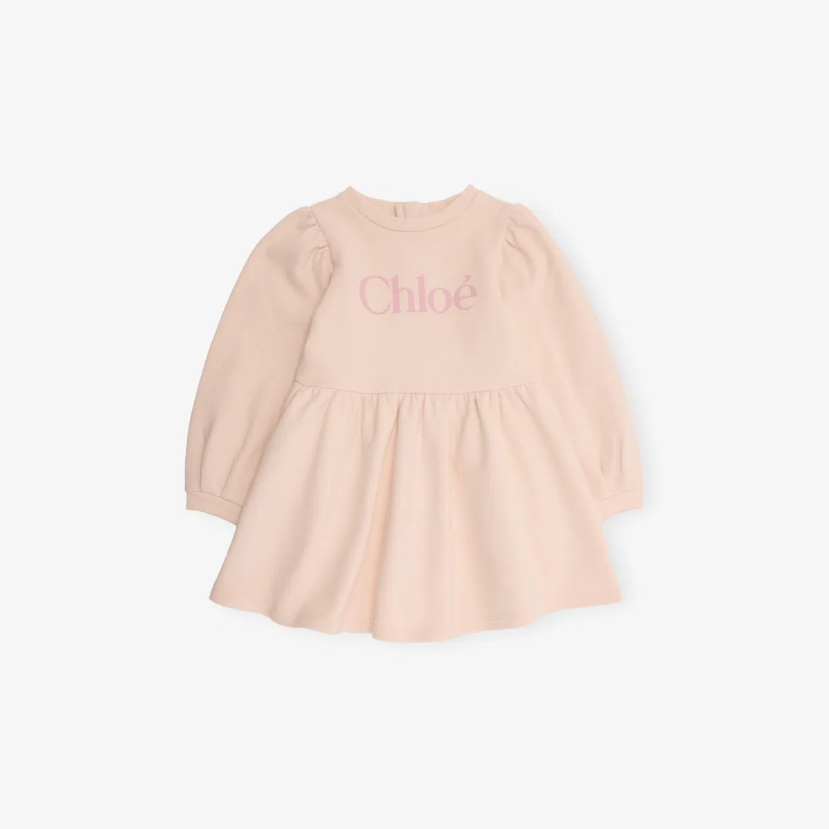 Хлопковое мини-платье с фирменным принтом, размер 2-3 года Chloe, розовый