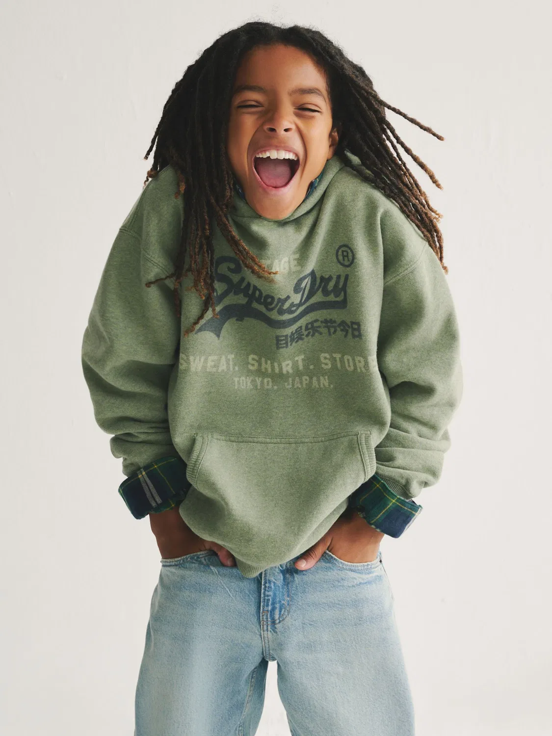 Худи, оверсайз Superdry, Green Marl