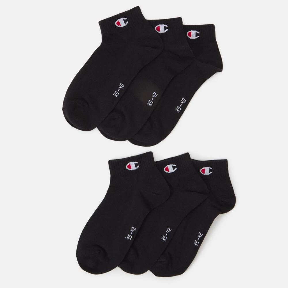 

Комплект спортивных носков Champion Quarter Unisex, 6 пар, черный