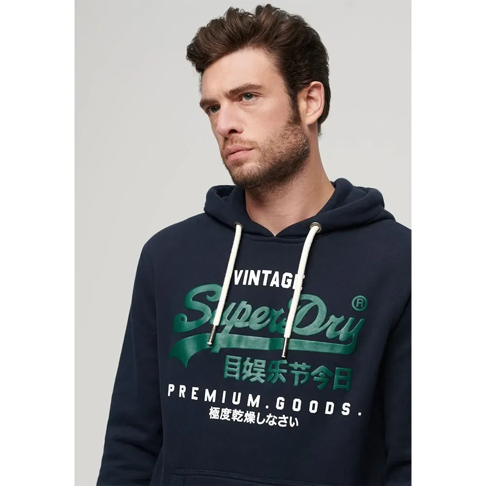 Худи Superdry Vintage Premium Goods, синий — фото 4