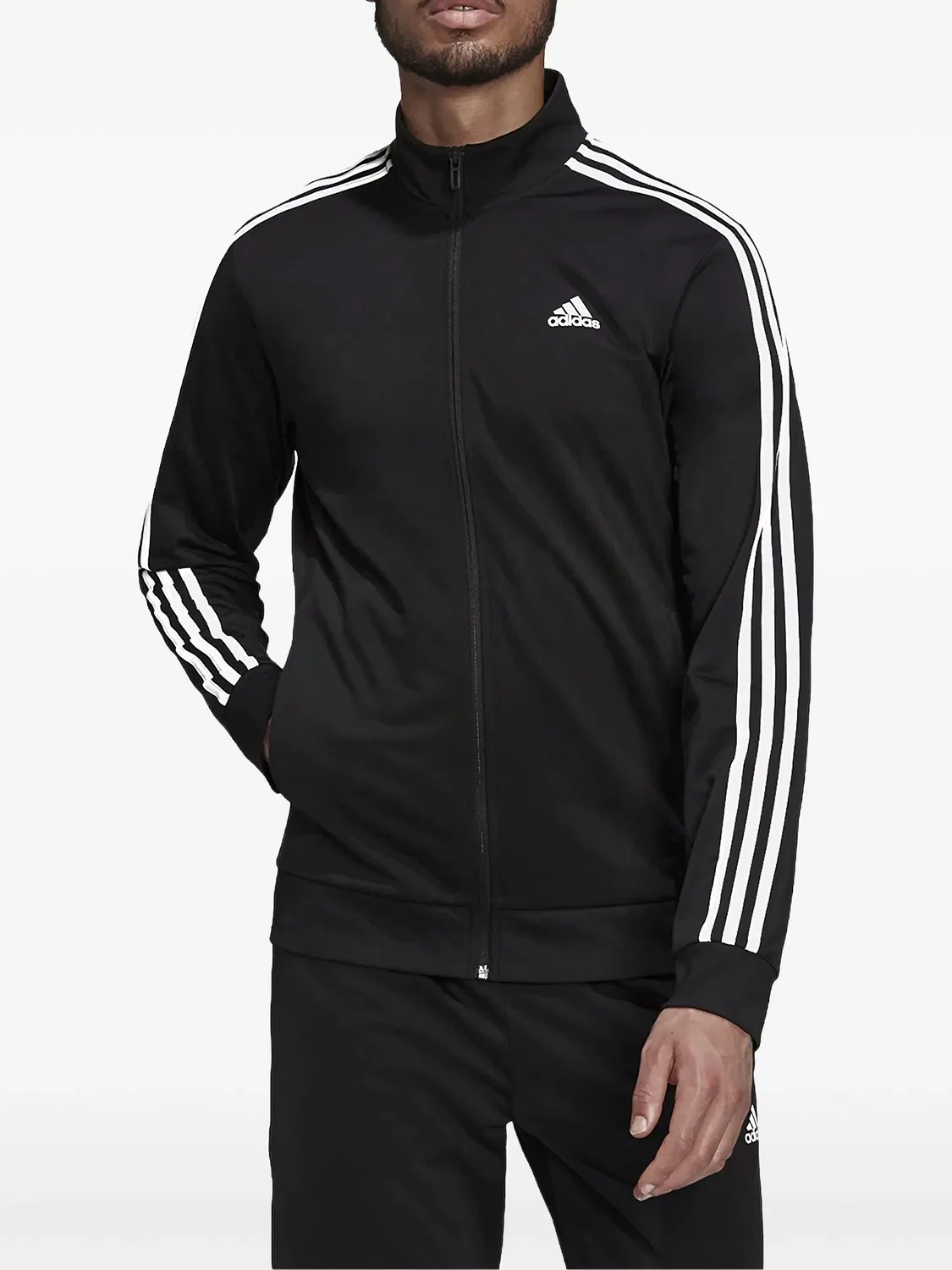 Куртка с тремя полосками, черная Adidas, черный — фото 2