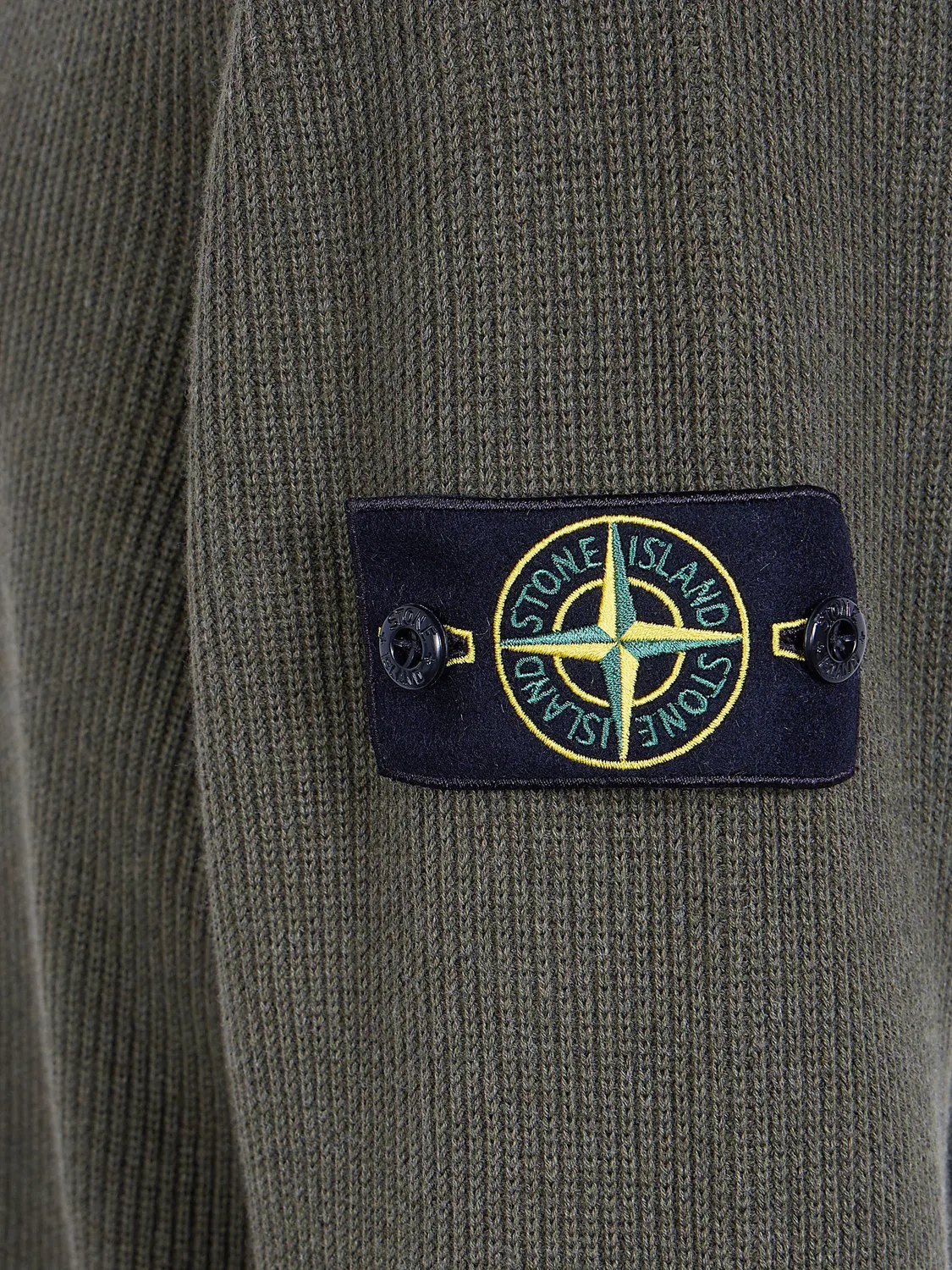 Stone Island Хлопковый свитер в рубчик, зеленый — фото 2