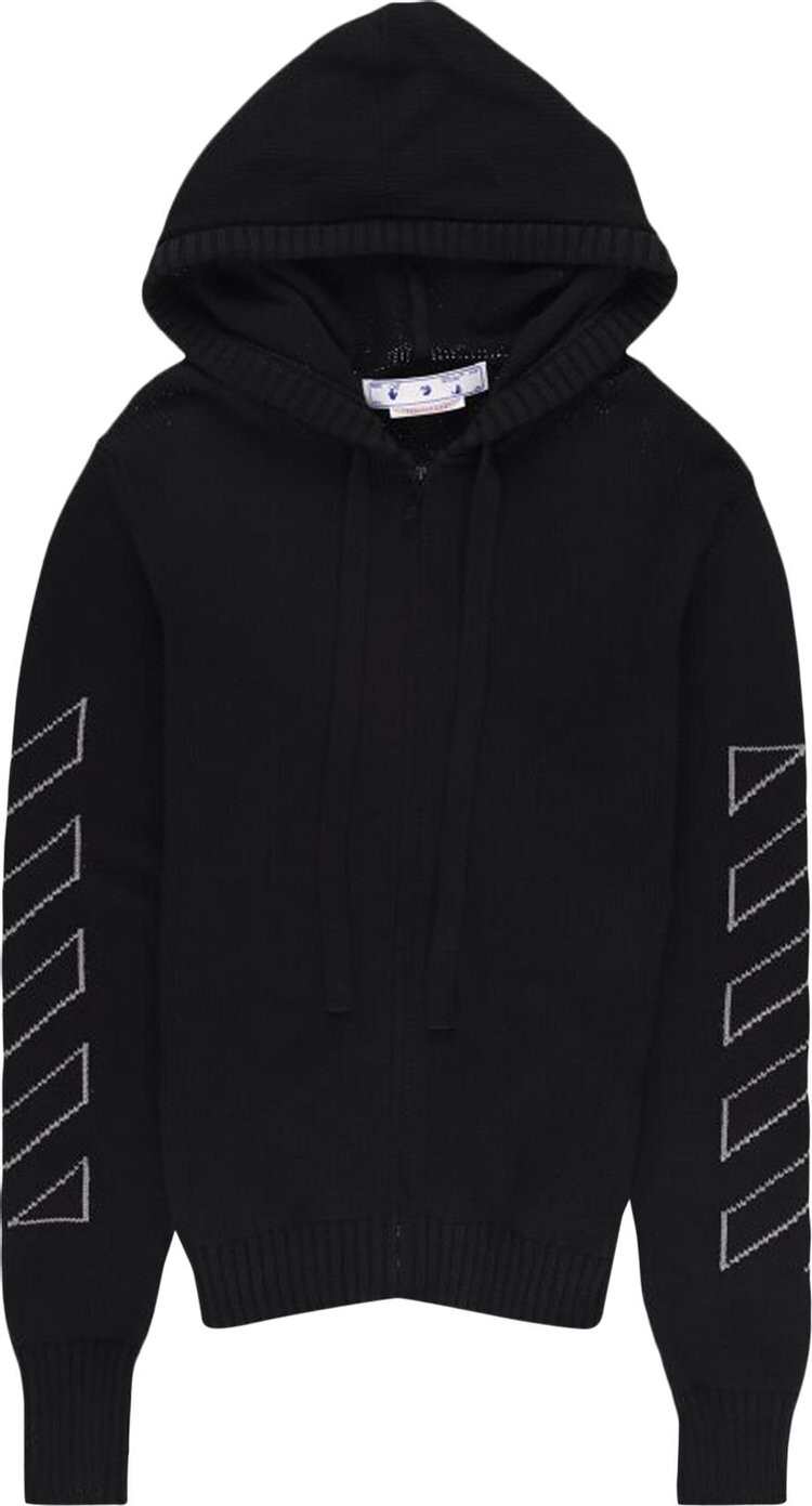 

Толстовка Off-White Diag Outline Zip Hood 'Black', черный