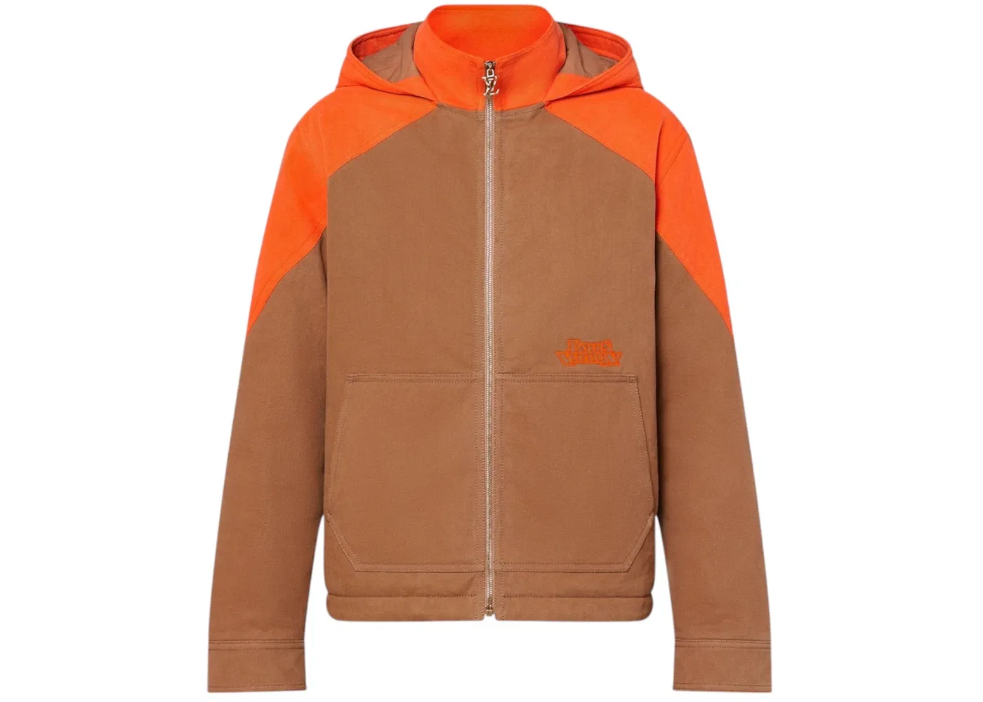Мужская куртка-пуховик с капюшоном из денима Louis Vuitton, Orange/Brown