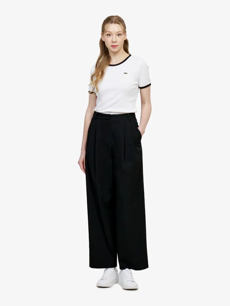 Брюки LACOSTE Spring Tuck Pants, прямые с защипами, Black
