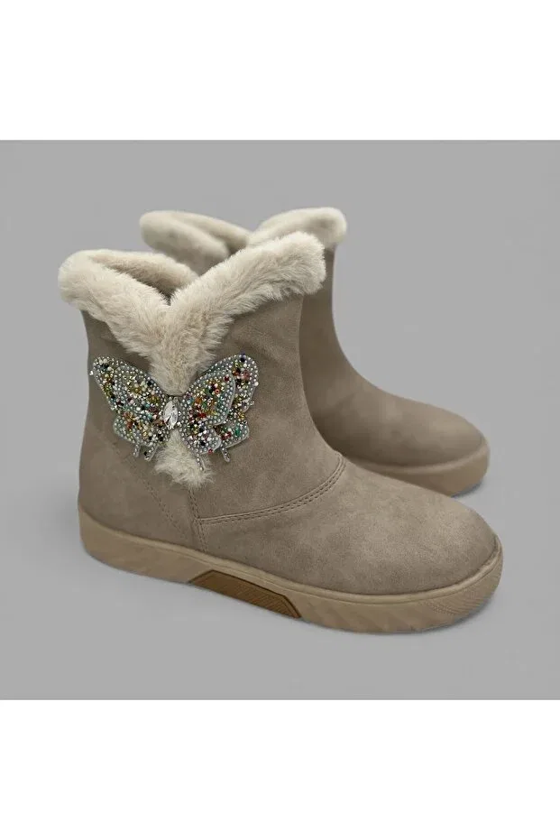 Детские ботинки для девочек с рисунком Rexba, Beige