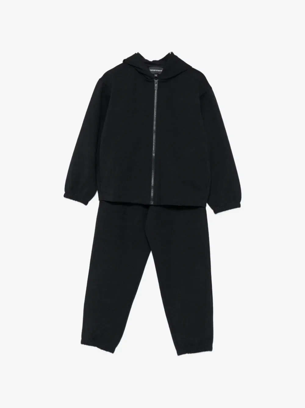 Спортивный костюм на молнии с узором из логотипов Emporio Armani Kids, синий