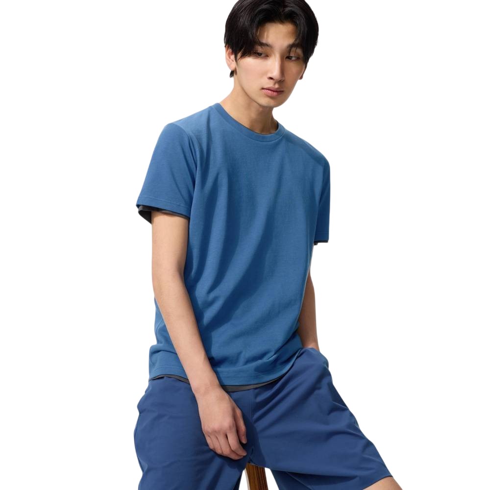 Футболка Uniqlo DRY Colour Crew Neck Unisex, 66 синий