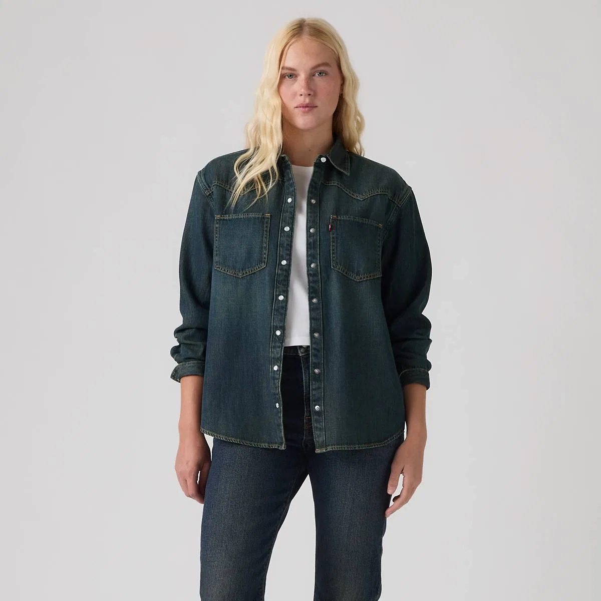 Рубашка в западном стиле Теодоры Levi's, High Vibration Western - Blue — фото 3
