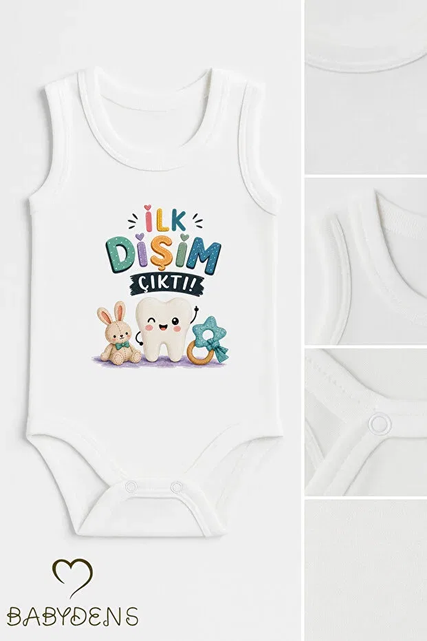 Детское боди без рукавов My First Tooth Came Out Babyden'S, Sleeveless — фото 3