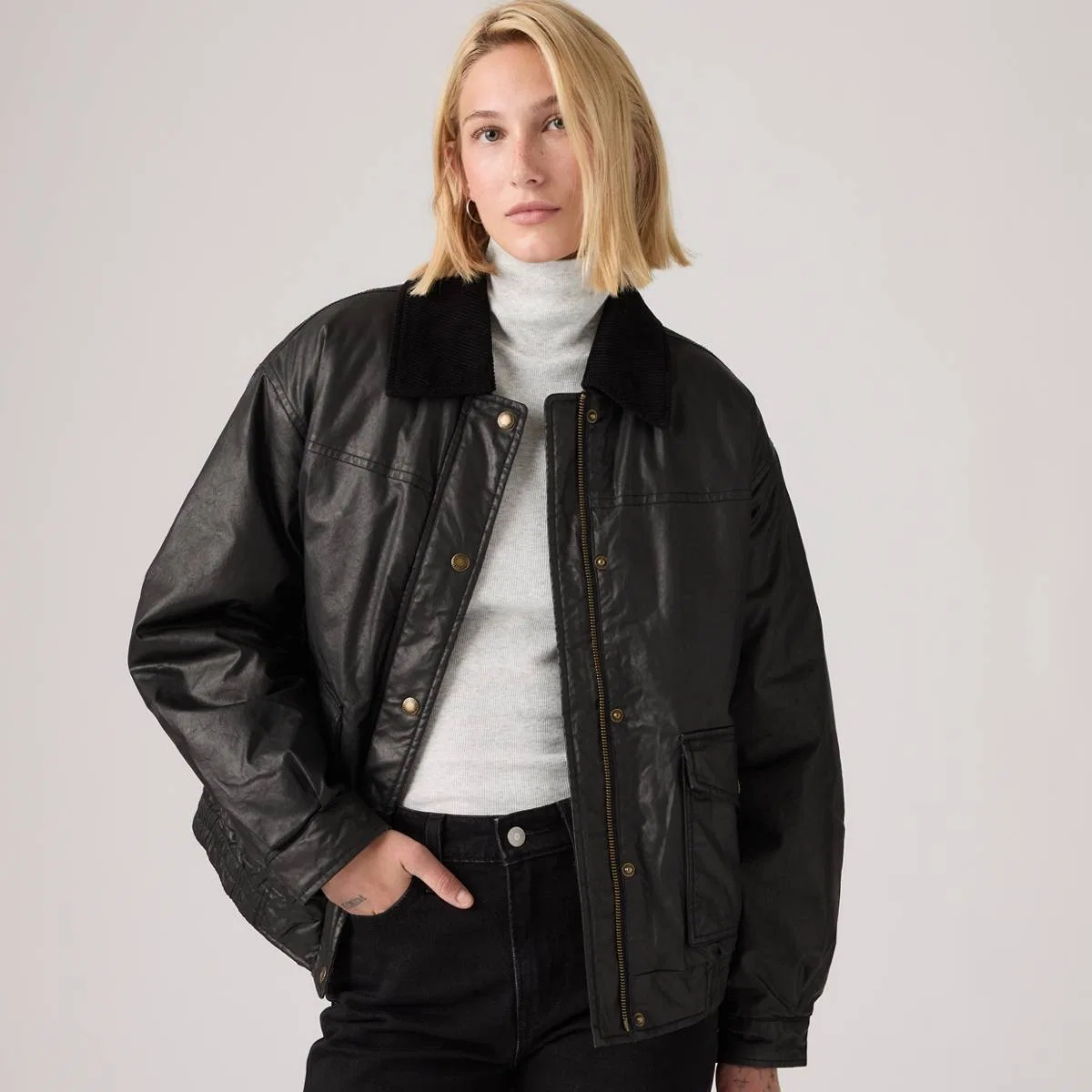 Вощеная хлопковая куртка-бомбер в стиле «папа» Levi's