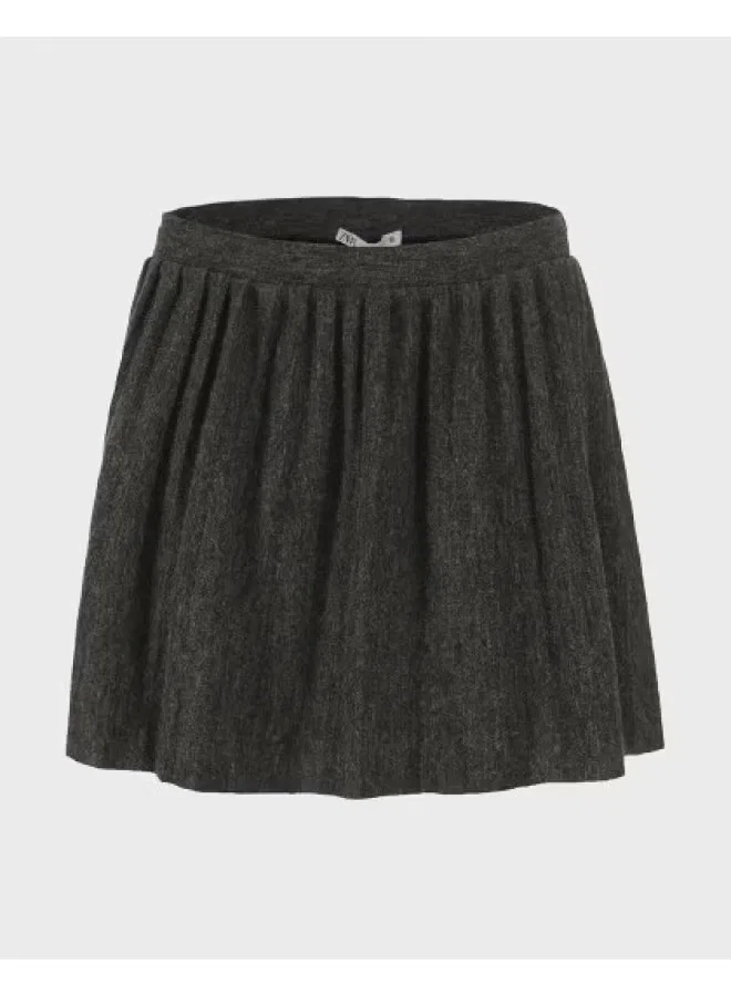 Юбка плиссированная из трикотажа Zara, темно-серый